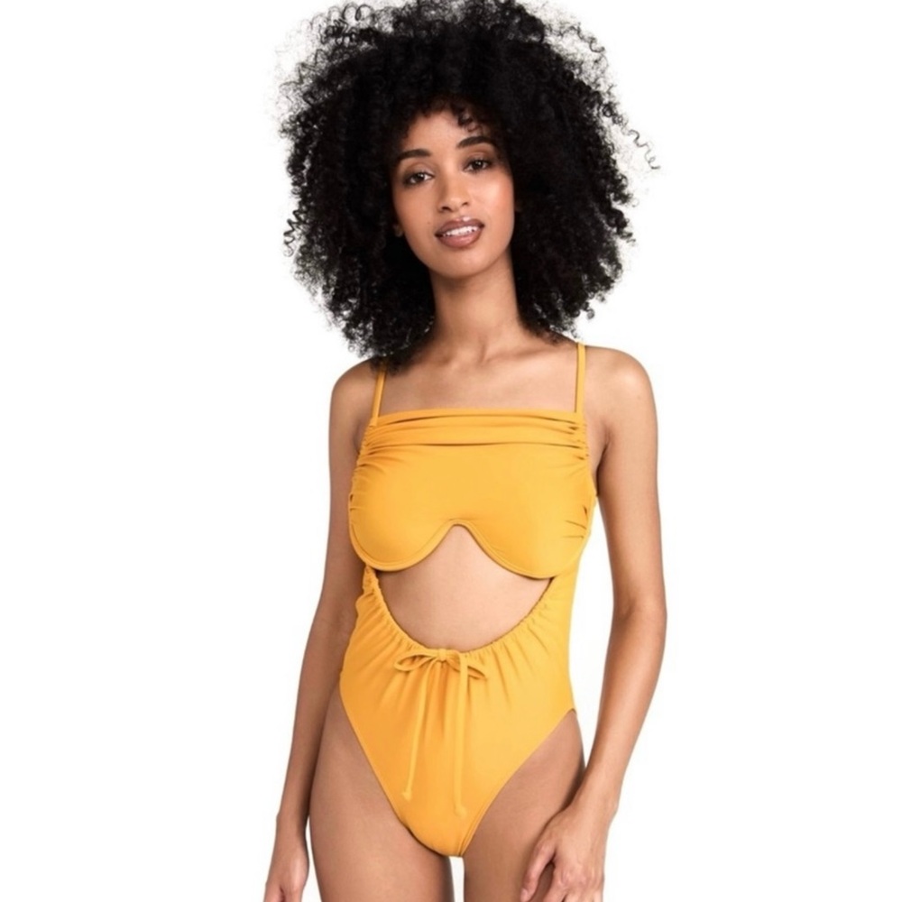 NEW ANDREA IYAMAH YELLOW ONE-PIECE SWIMSUIT